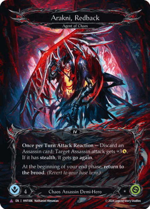 [006]【EN】【Cold Foil】赤背蜘蛛のアラクニ/Arakni, Redback【HNT】[Chaos Assassin][Marvel]