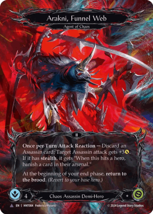 [004]【EN】【Cold Foil】凶牙蜘蛛のアラクニ/Arakni, Funnel Web【HNT】[Chaos Assassin][Marvel]