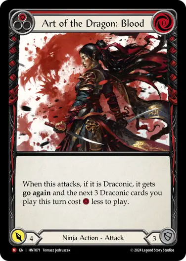 [071]【EN】【Rainbow Foil】竜の技：血/Art of the Dragon: Blood[赤]【HNT】[Ninja][M]