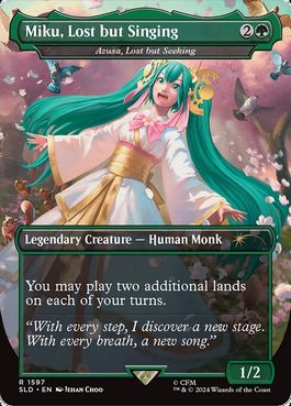 [1597]【EN】【FOIL】■ボーダーレス■迷える探求者、梓/Azusa, Lost but Seeking【SLD】[P][緑]