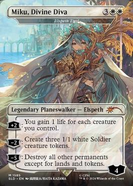 [1585]【EN】【FOIL】■ボーダーレス■エルズペス・ティレル/Elspeth Tirel【SLD】[P][白]