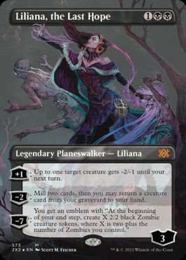 [573]【EN】【テクスチャーFOIL】■ボーダーレス■最後の望み、リリアナ/Liliana, the Last Hope【2X2】[M][黒]