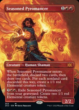 [363]【EN】【FOIL】■ボーダーレス■歴戦の紅蓮術士/Seasoned Pyromancer【2X2】[M][赤]