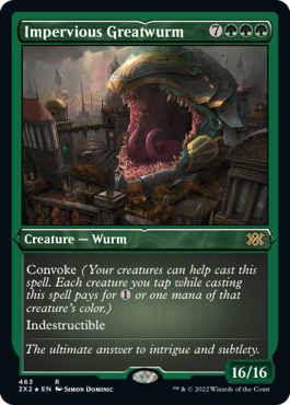 [463]【EN】【エッチングFOIL】動じない大ワーム/Impervious Greatwurm【2X2】[R][緑]