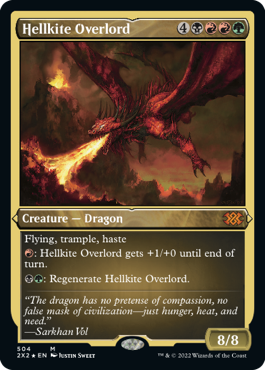 [504]【EN】【エッチングFOIL】ヘルカイトの首領/Hellkite Overlord【2X2】[M][多色]