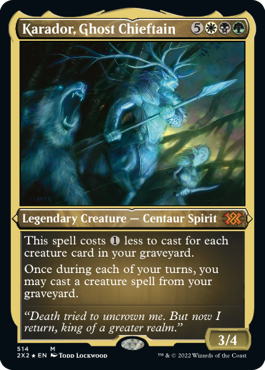 [514]【EN】【エッチングFOIL】幽霊の酋長、カラドール/Karador, Ghost Chieftain【2X2】[M][多色]