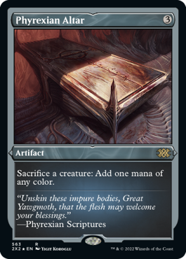 [563]【EN】【エッチングFOIL】ファイレクシアの供犠台/Phyrexian Altar【2X2】[R][茶]