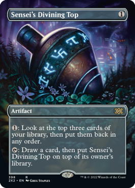 [398]【EN】【FOIL】■ボーダーレス■師範の占い独楽/Sensei's Divining Top【2X2】[R][茶]