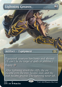 [360]【EN】【FOIL】■ボーダーレス■稲妻のすね当て/Lightning Greaves【2XM】[R][茶]