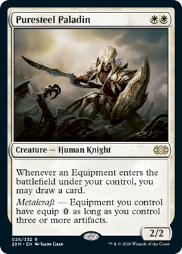 [026]【EN】【FOIL】純鋼の聖騎士/Puresteel Paladin【2XM】[R][白]
