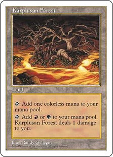 [421]【JP】カープルーザンの森/Karplusan Forest【5ED】[R][土地]