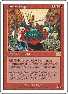 [185]【EN】ゴブリンの王/Goblin King【6ED】[R][赤]