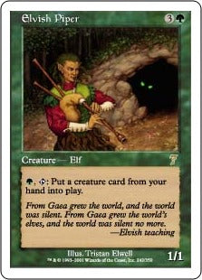 [242]【EN】エルフの笛吹き/Elvish Piper【7ED】[R][緑]