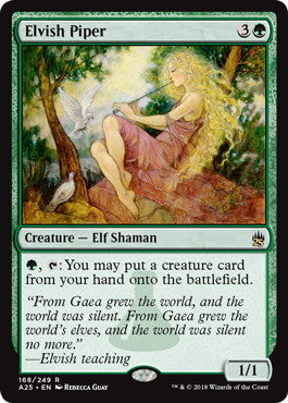 [168]【EN】【FOIL】エルフの笛吹き/Elvish Piper【A25】[R][緑]