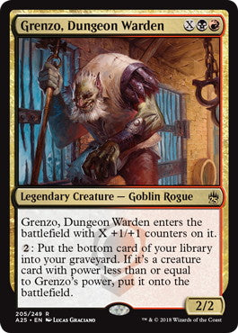 [205]【EN】【FOIL】地下牢の管理人、グレンゾ/Grenzo, Dungeon Warden【A25】[R][多色]