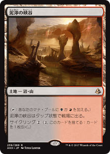 [239]【JP】【FOIL】泥濘の峡谷/Canyon Slough【AKH】[R][土地]