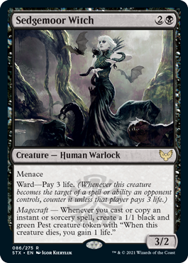[086]【EN】【FOIL】セッジムーアの魔女/Sedgemoor Witch【STX】[R][黒]