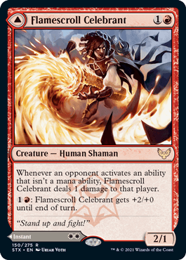 [150]【EN】【FOIL】炎巻物の祝賀者/Flamescroll Celebrant【STX】[R][赤]
