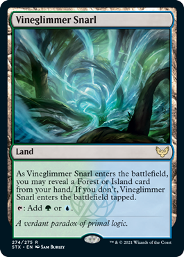 [274]【EN】【FOIL】蔦明の交錯/Vineglimmer Snarl【STX】[R][土地]