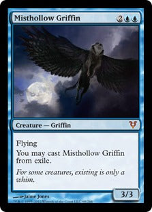 [068]【EN】霧虚ろのグリフィン/Misthollow Griffin【AVR】[M][青]