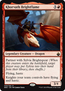 [009]【EN】【FOIL】輝く炎のコルバス/Khorvath Brightflame【BBD】[R][赤]
