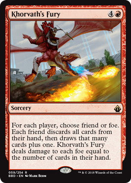 [059]【EN】【FOIL】コルバスの憤怒/Khorvath's Fury【BBD】[R][赤]