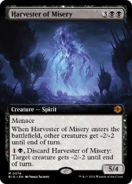 [074]【EN】【FOIL】■拡張アート■苦難の収穫者/Harvester of Misery【BIG】[M][黒]