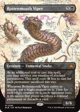 [290]【EN】【FOIL】■ボーダーレス■腐敗口のバイパー/Rottenmouth Viper【BLB】[M][黒]