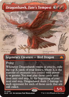 [291]【EN】【FOIL】■ボーダーレス■運命の大嵐、ドラゴンホーク/Dragonhawk, Fate's Tempest【BLB】[M][赤]