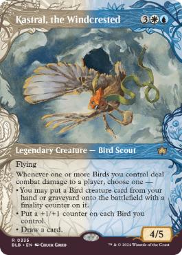 [335]【EN】【FOIL】■ショーケース■風冠の者、ケストラル/Kastral, the Windcrested【BLB】[R][多色]