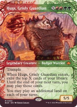 [333]【EN】【FOIL】■ショーケース■忌まわしい守護獣、ハグス/Hugs, Grisly Guardian【BLB】[M][多色]