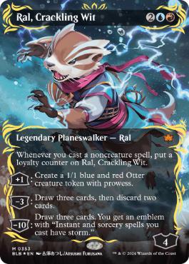 [353]【EN】【レイズドFOIL】■ボーダーレス■轟く機知、ラル/Ral, Crackling Wit【BLB】[M][多色]