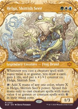 [332]【EN】【FOIL】■ショーケース■神経質な予見者、ヘルガ/Helga, Skittish Seer【BLB】[M][多色]
