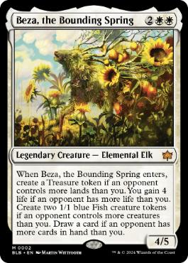 [002]【EN】【FOIL】跳ねる春、ベーザ/Beza, the Bounding Spring【BLB】[M][白]