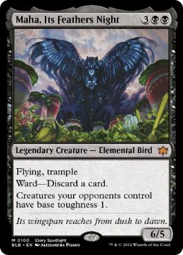 [100]【EN】【FOIL】羽の夜のマーハ/Maha, Its Feathers Night【BLB】[M][黒]