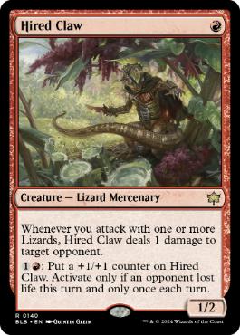 [140]【EN】【FOIL】雇われ爪/Hired Claw【BLB】[R][赤]