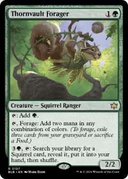 [197]【EN】【FOIL】茨越えの餌あさり/Thornvault Forager【BLB】[R][緑]