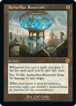[002]【EN】【FOIL】■旧枠■霊気貯蔵器/Aetherflux Reservoir【BRR】[M][茶]