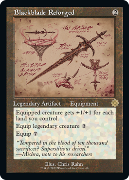 [069]【EN】【FOIL】■設計図■再鍛の黒き剣/Blackblade Reforged【BRR】[R][茶]