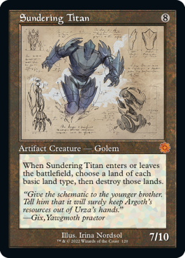 [120]【EN】【FOIL】■設計図■隔離するタイタン/Sundering Titan【BRR】[M][茶]