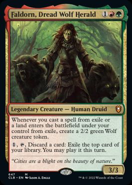 [647]【EN】【FOIL】戦慄の狼の伝令官、ファルドーン/Faldorn, Dread Wolf Herald【CLB】[M][多色]