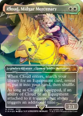 [564]【EN】【チョコボトラックFOIL】■ボーダーレス■ミッドガルの傭兵、クラウド/Cloud, Midgar Mercenary【FIN】[M][白]