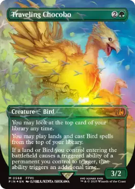 [568]【EN】【チョコボトラックFOIL】■ボーダーレス■旅するチョコボ/Traveling Chocobo【FIN】[M][緑]