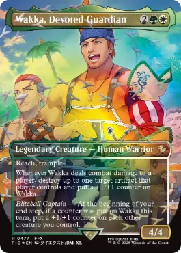 [477]【EN】【チョコボトラックFOIL】■ボーダーレス■敬虔なガード、ワッカ/Wakka, Devoted Guardian【FIC】[R][多色]