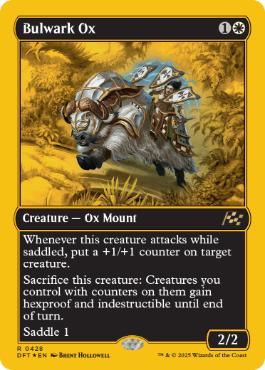 [428]【EN】【ファーストプレイスFOIL】防壁の雄牛/Bulwark Ox【DFT】[R][白]
