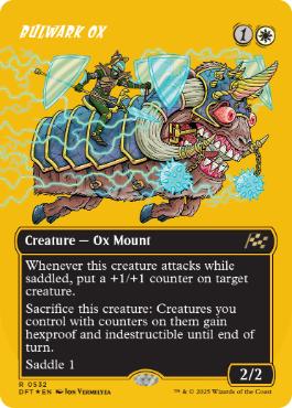 [532]【EN】【ファーストプレイスFOIL】■ボーダーレス■防壁の雄牛/Bulwark Ox【DFT】[R][白]