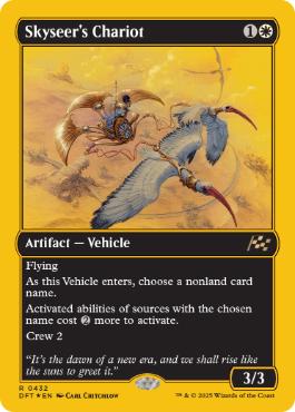 [432]【EN】【ファーストプレイスFOIL】空見の戦車/Skyseer's Chariot【DFT】[R][白]