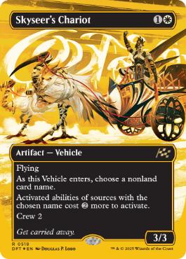 [518]【EN】【ファーストプレイスFOIL】■ボーダーレス■空見の戦車/Skyseer's Chariot【DFT】[R][白]