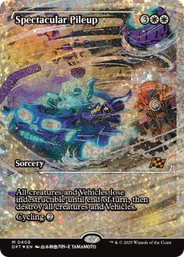 [408]【EN】【フラクチャーFOIL】■ショーケース■壮大な玉突き衝突/Spectacular Pileup【DFT】[R][白]