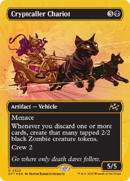[523]【EN】【ファーストプレイスFOIL】■ボーダーレス■墓所呼びの戦車/Cryptcaller Chariot【DFT】[R][黒]